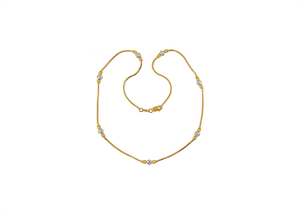 Gold Plated 3 mm Beaded Chain